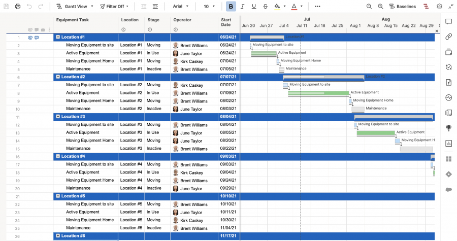 Equipment Schedule Template | Smartsheet